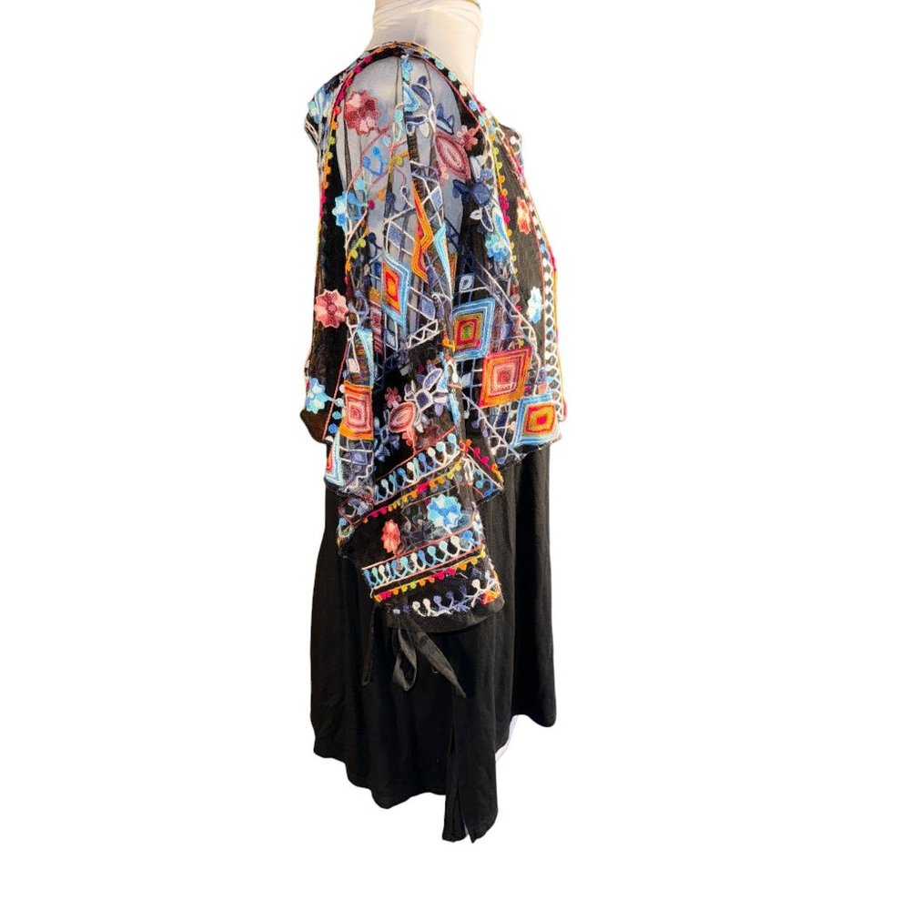 Raozoli Colorful Embroidery Blouse Tunic Women Size Large - Picture 4 of 10